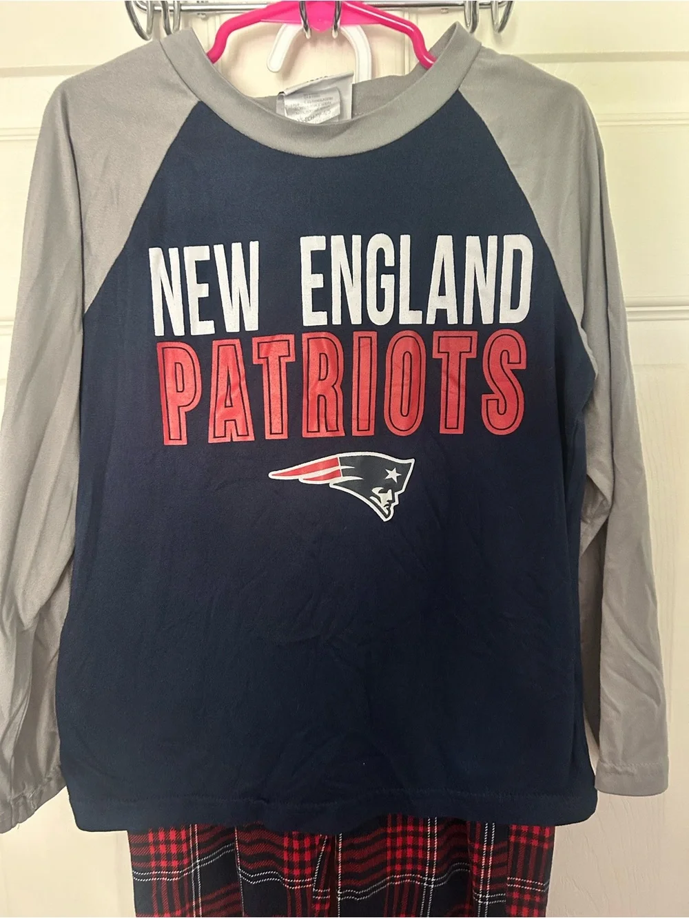 Kids, NFL New England Patriots, Navy, Gray & Red Pajama Set, Pants, XS